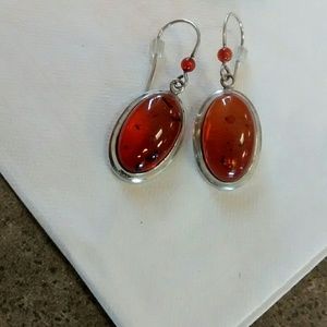 Sterling Silver Baltic Amber Earrings